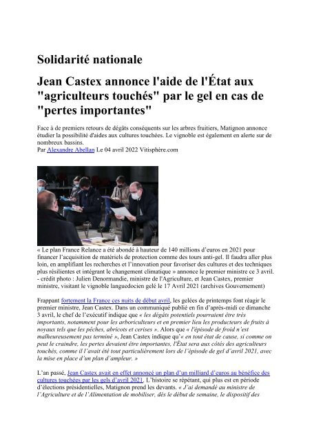 Panorama de presse quotidien du 04 04 2022