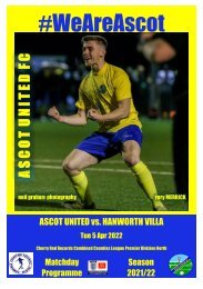 Ascot United v Hanworth Villa 050422