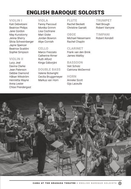 CAMA Presents English Baroque Soloists ⫽ John Eliot Gardiner, conductor ⫽ Tuesday, April 12, 2022 ⫽ The Granada Theatre, Santa Barbara, California ⫽ 7:30PM