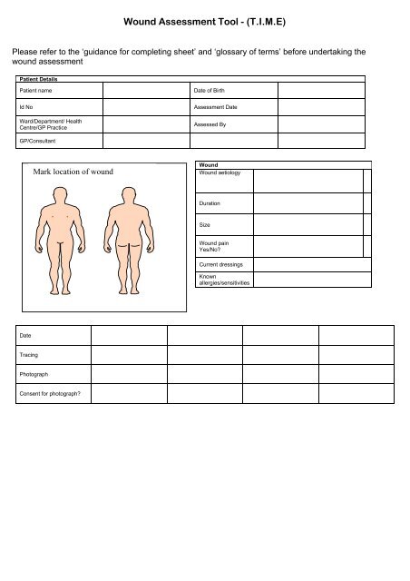 Wound Assessment Tool - (T.I.M.E) - Wounds UK