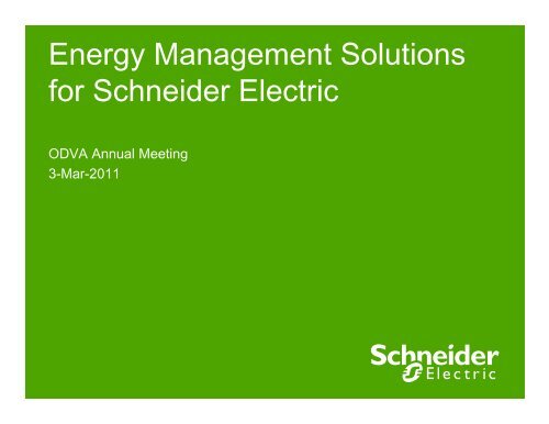 Energy Management Solutions for Schneider Electric - ODVA