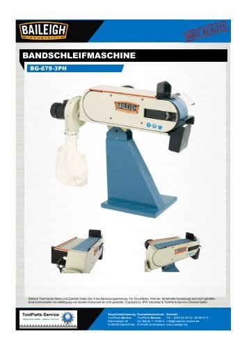 Baileigh BG-679-3PH BANDSCHLEIFMASCHINE