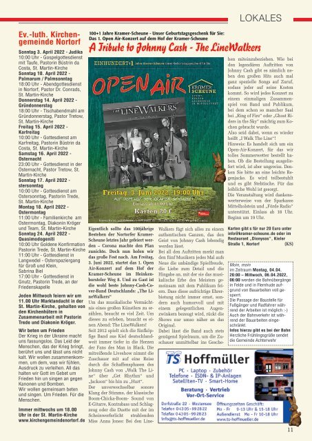 Holsteiner KlöönSNACK - Ausgabe Rendsburg / Mittelholstein - April 2022