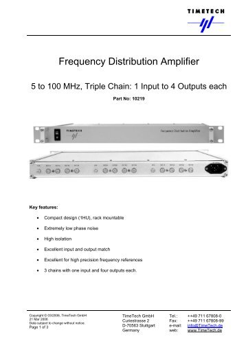 Frequency Distributor - TimeTech GmbH