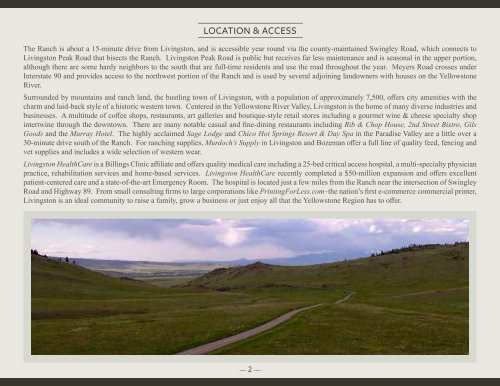 Livingston Peak Ranch Offering Brochure