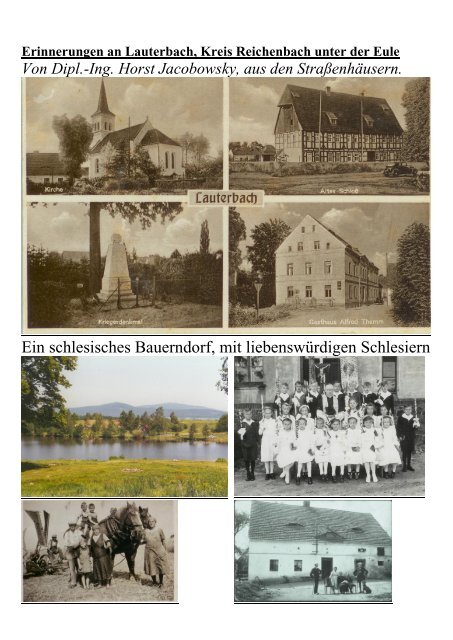 Erinnerungen an Lauterbach, Kreis Reichenbach in Schlesien