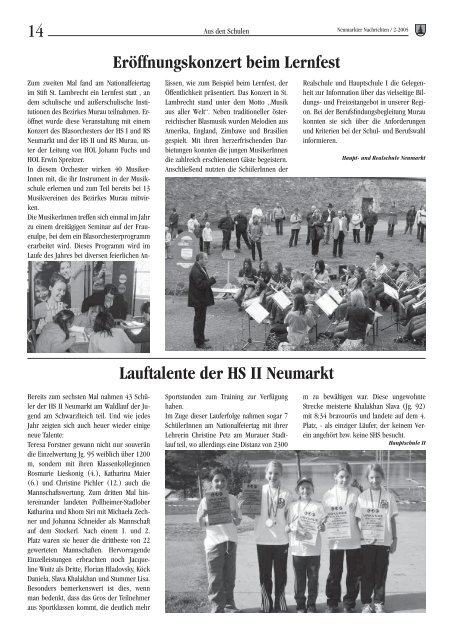 Neumarkter Nachrichten 12-05.indd - Gemeinde Neumarkt in der ...