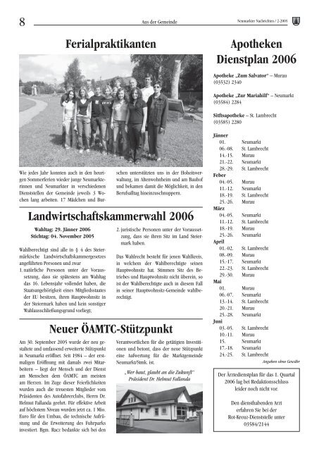 Neumarkter Nachrichten 12-05.indd - Gemeinde Neumarkt in der ...