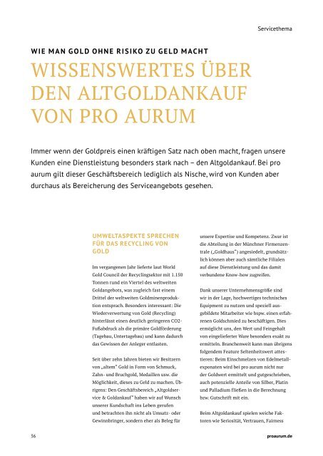 pro aurum Magazin 01/2022