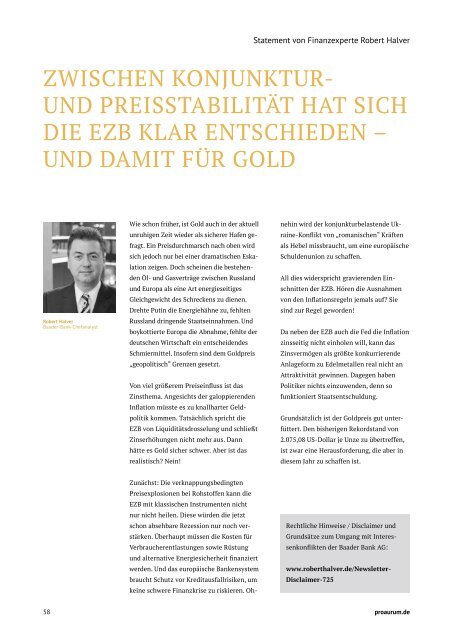 pro aurum Magazin 01/2022