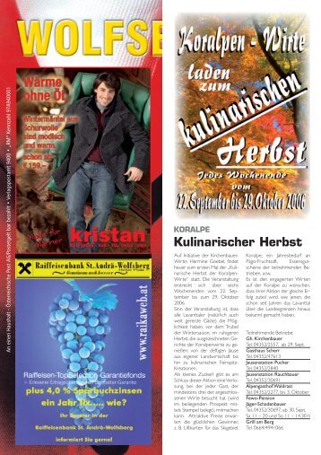 Kulinarischer Herbst - Wolfsberger Zeitung - Das Regionalmagazin ...