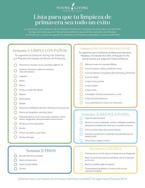 PDF de la lista de limpieza