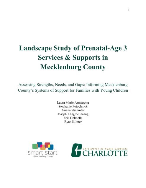 Landscape Study of Prenatal-Age 3 Services and Supports in Mecklenburg County