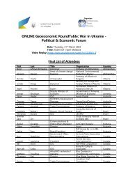 Attendees for Ukraine Ministerial Round Table 31st March 2022
