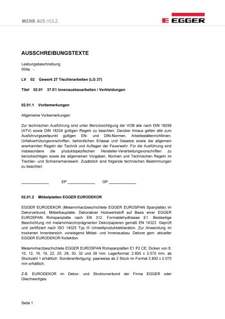 Gewerk 27 Tischlerarbeiten (LG 37) (PDF)