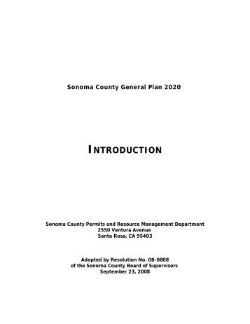 Sonoma County General Plan GP2020 - Introduction - County of ...