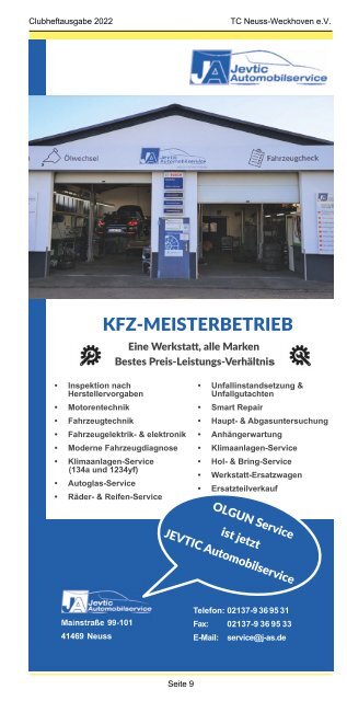 Clubheft des TC Neuss-Weckhoven e.V. - Ausgabe für 2022