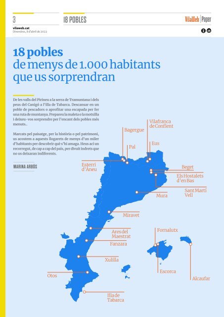 18 pobles de menys de 1.000 habitants