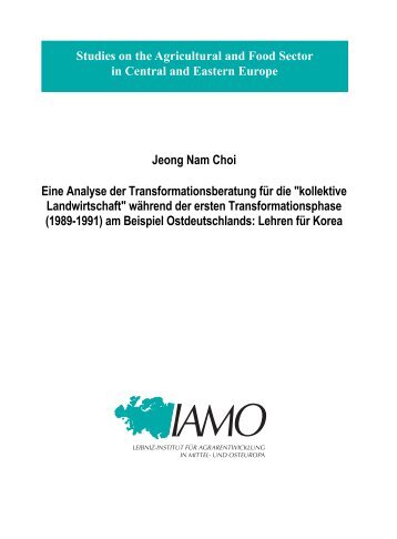 "kollektive Landwirtschaft" während der ersten ... - IAMO