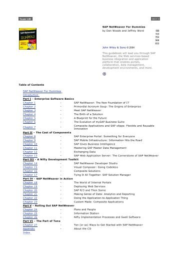 SAP NetWeaver For Dummies - Didoran.com