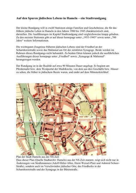 Korrekturen Stadtrundgang - Die Stadt Hameln und ihre Juden