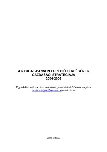 a nyugat-pannon eurégió térségének gazdasági stratégiája 2004 ...