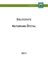 Bibliografie Naturpark Ötztal 2011