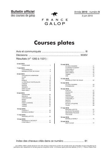 Courses plates - France Galop