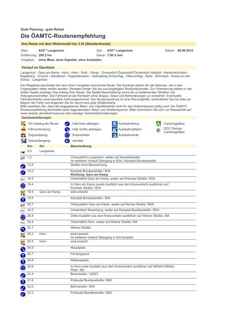 Die ÖAMTC-Routenempfehlung - Österreichischer Campingclub