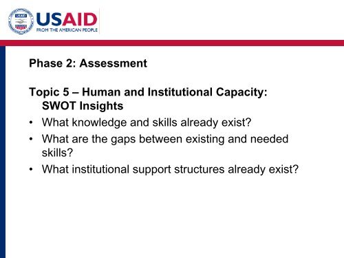 Phase 2: Assessment - (PDF, 101 mb) - USAID