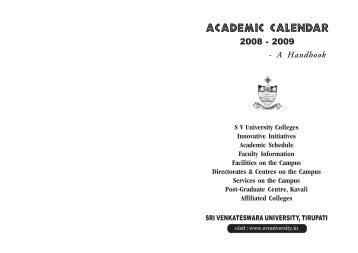 ACADEMIC CALENDAR - Sri Venkateswara University