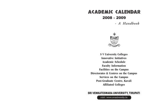 Svu Academic Calendar 2022 Academic Calendar - Sri Venkateswara University