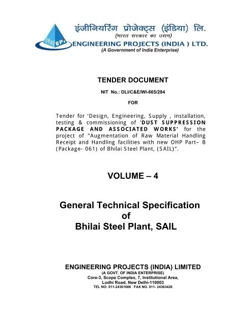 4 General Technical Specification of Bhilai Steel Plant, SAIL