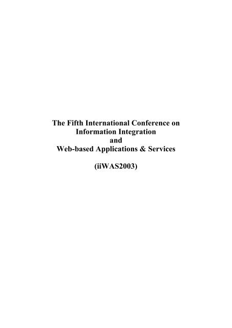 The Fifth International Conference on Information  - Iiwas.org