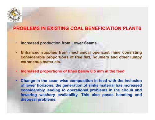 technologies f0r fine coal beneficiation in india - DOE - Fossil Energy