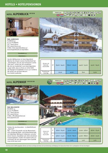 HOTELS • HOTELPENSIONEN HOTEL ALPENBLICK HOTEL ... - Algo