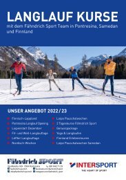 Fähndrich Sport Langlaufkurse Winter 2022/2023