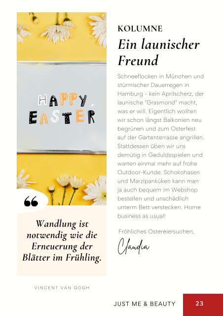 just me & beauty E-Magazin Issue N°9 April 2022