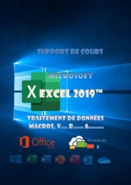 Cours Excel 2019 tableaux croisés base de données...