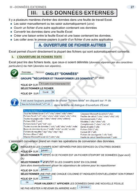 Support de cours Excel 2019 tableaux croisés base de données...