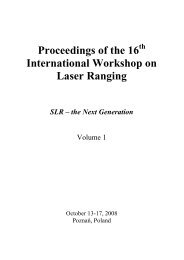 Proceedings of the 16 International Workshop on Laser Ranging