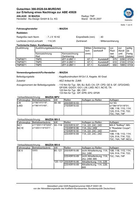 Gutachten 366-0528-04-MURD/N5 zur Erteilung eines Nachtrags ...