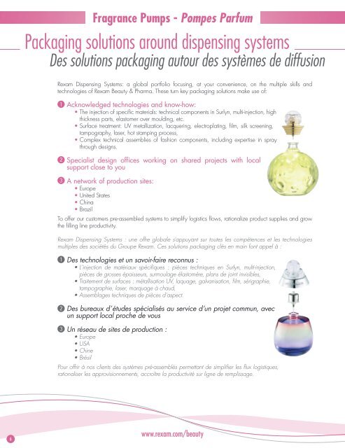 Fragrance Pumps - Pompes Parfum - Rexam Catalogue