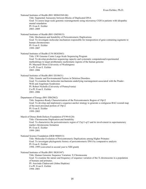 Current Curriculum Vitae (PDF) - Eichler Lab