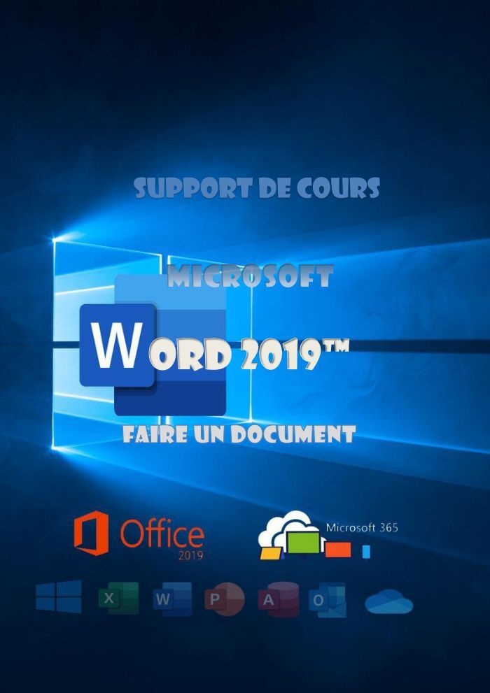 support de cours word 2019 initiation Manuel de formation 初心者さん歓迎!取説PDF リカバリ領域 Office2019★P54495