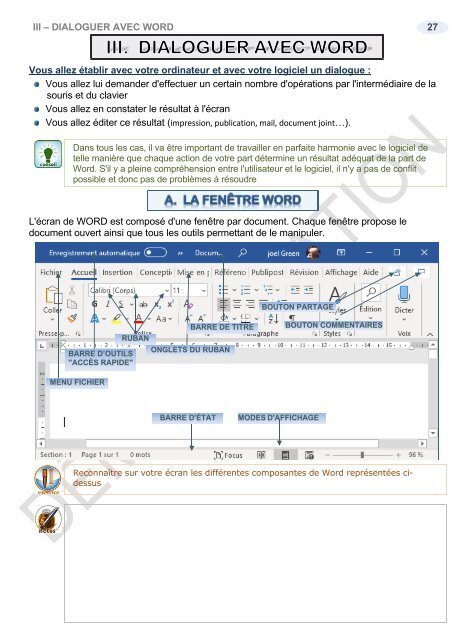 Support de cours Word 2019 initiation