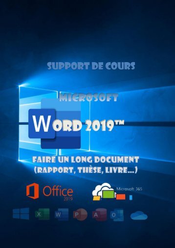 Support de cours Word 2019 longs documents