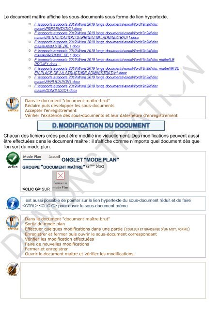 Support de cours Word 2019 longs documents