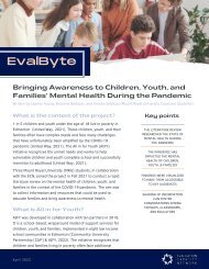 Bringing Awareness to to Children, Youth, and Families’ Mental Health During the Pandemic
