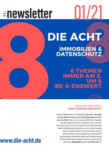 2021-01  |  DIE ACHT  |  Der Newsletter für Immobilien & Datenschutz